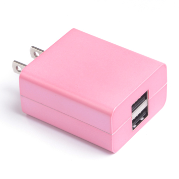 Dual-USB Cellphone Charger, 3.1A Output, Sized 48x39x23mm
